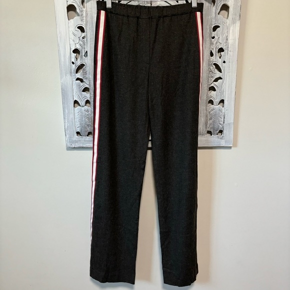 Theory IWG Pull On Pant Charcoal Gray Wool Pacific Flannel Stripe Trouser NWT - Picture 2 of 7